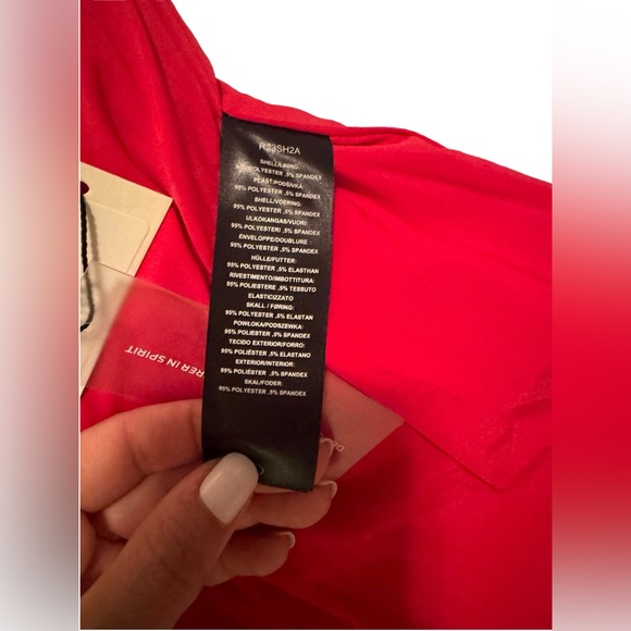 Andrea Iyamah - Hibi Pleated High Waisted Shorts Skort in Cherry- Size- M - Picture 13 of 16